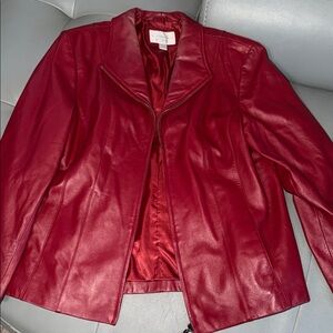 Worthington Deep Red Leather Jacket
